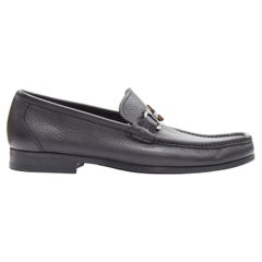 SALVATORE FERRAGAMO Grandioso Gancini Loafers aus schwarzem Leder UK7,5 EU41,5
