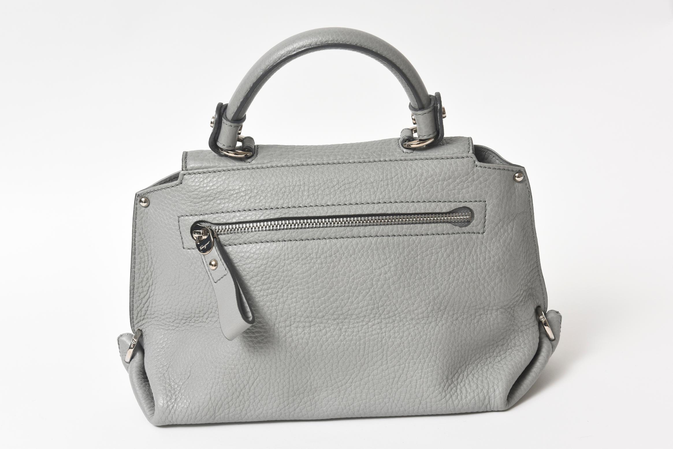 gray leather handbags