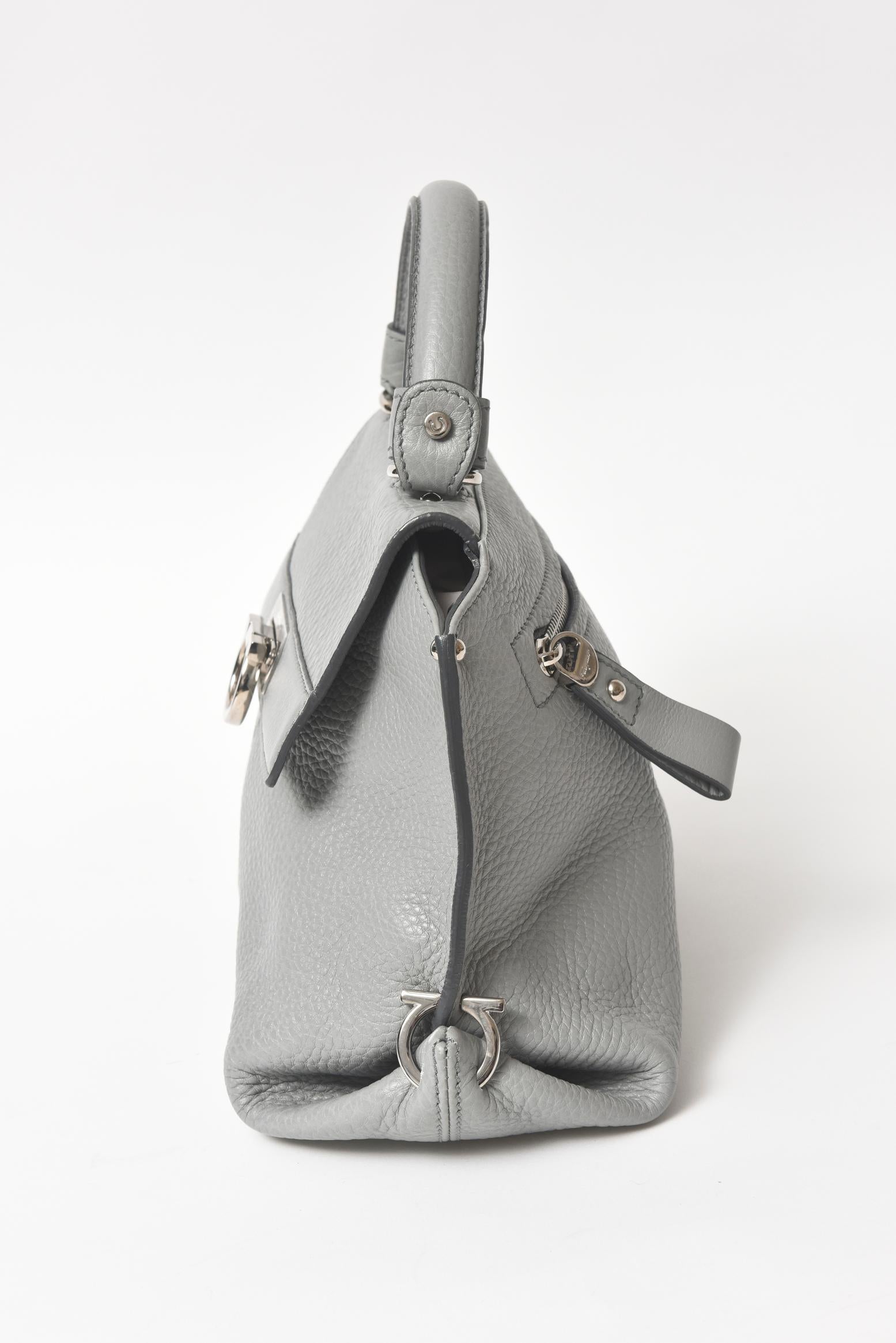 gray leather purse