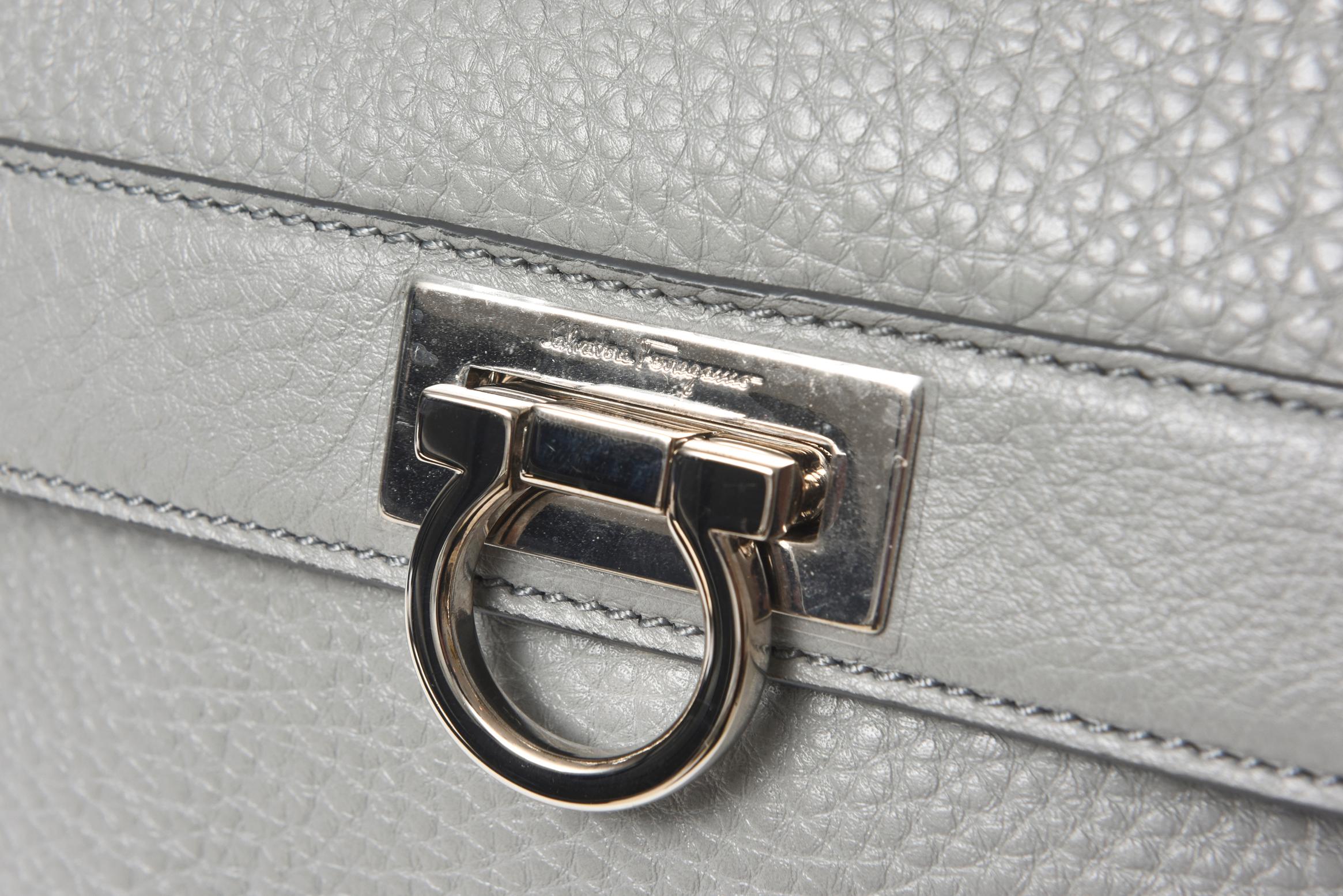 gray satchel purse