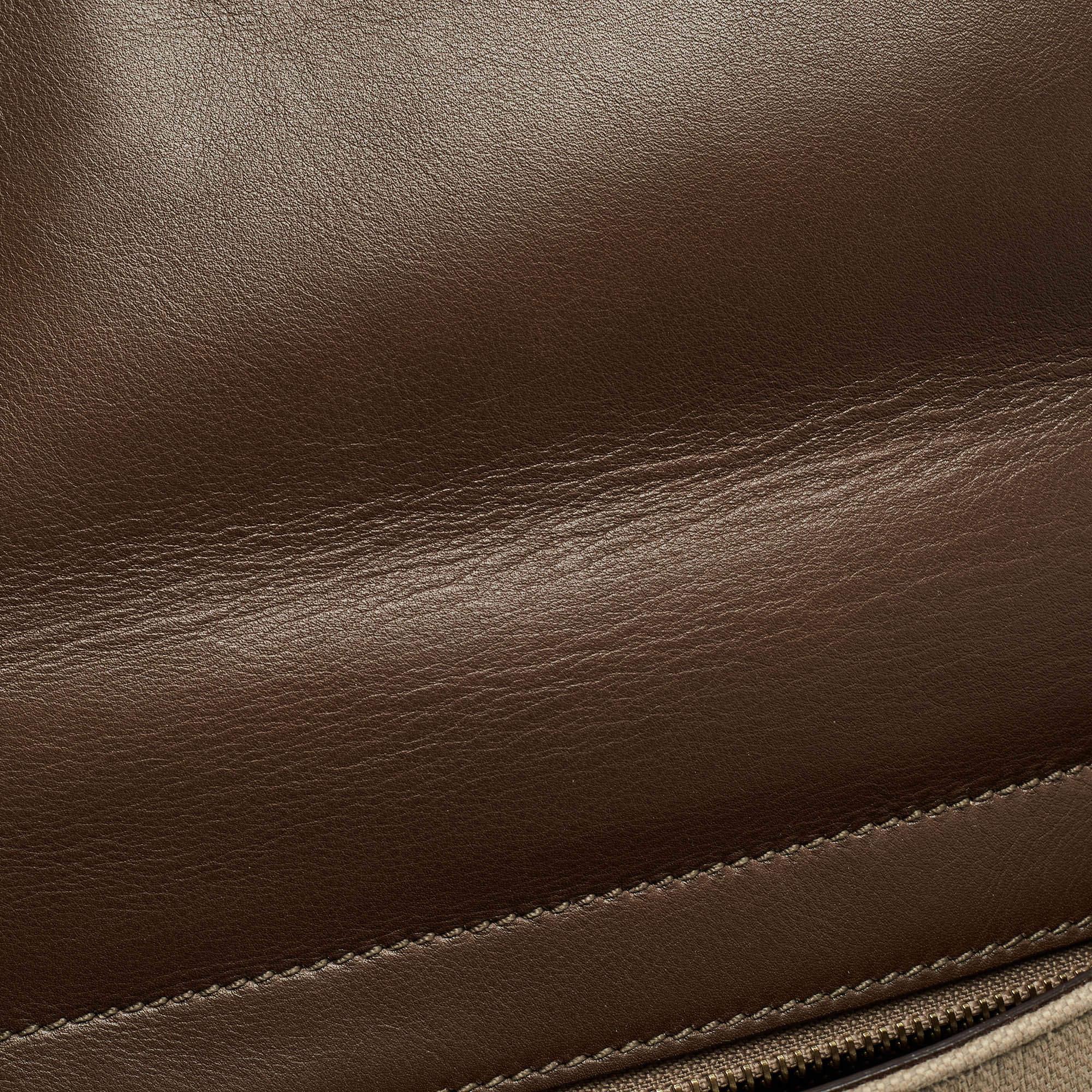 Salvatore Ferragamo Green/Beige Canvas and Leather Medium Sofia Top Handle Bag 8