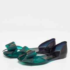 Salvatore Ferragamo Green Jelly Barbados Ballet Flats Size 35.5