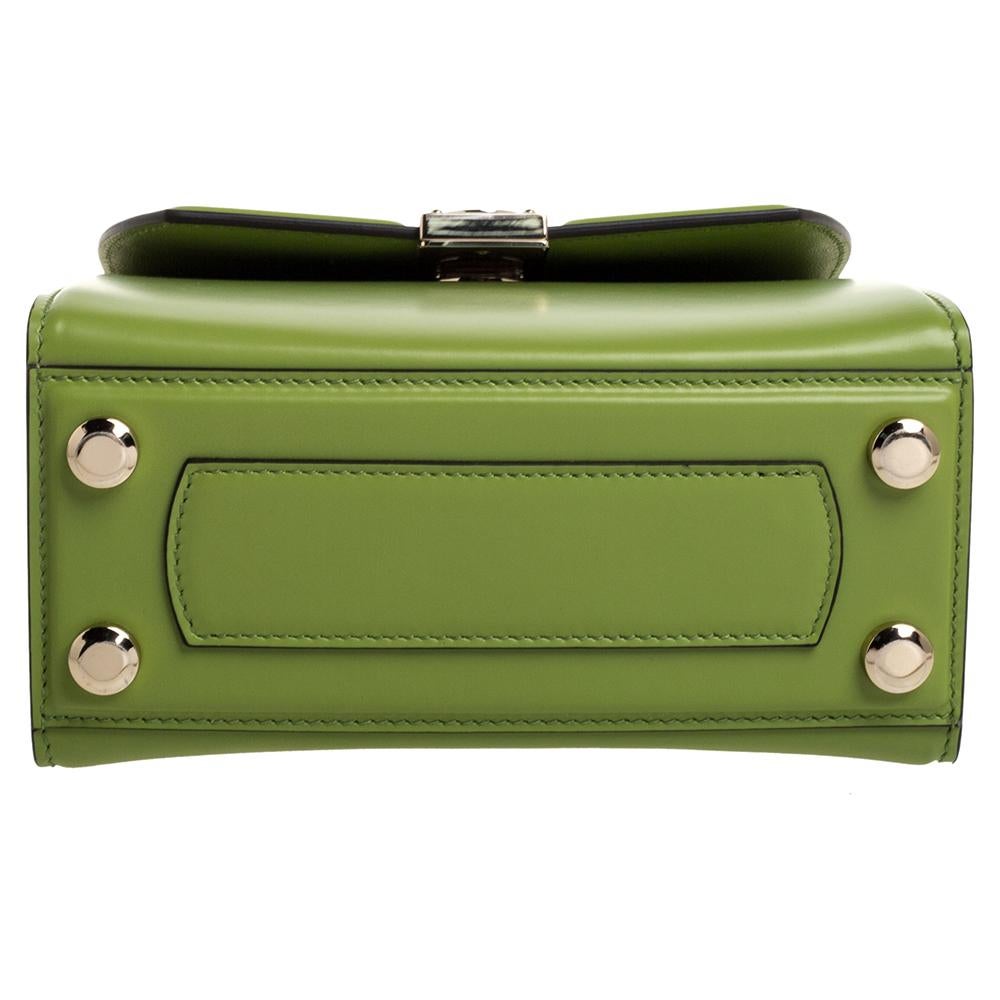 Women's Salvatore Ferragamo Green Leather Small Boxyz Top Handle Bag