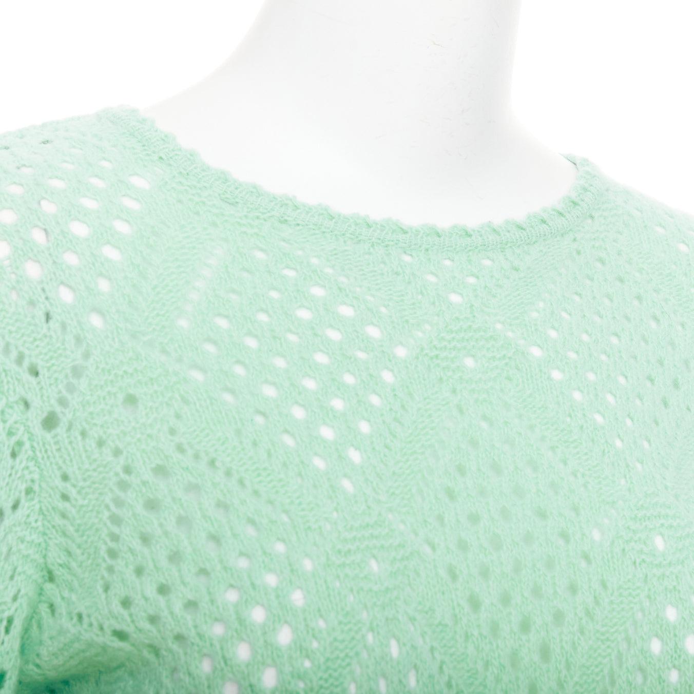 SALVATORE FERRAGAMO grün Schurwolle Kaschmir Krawatte Gürtel stricken Pullover XL im Angebot 2