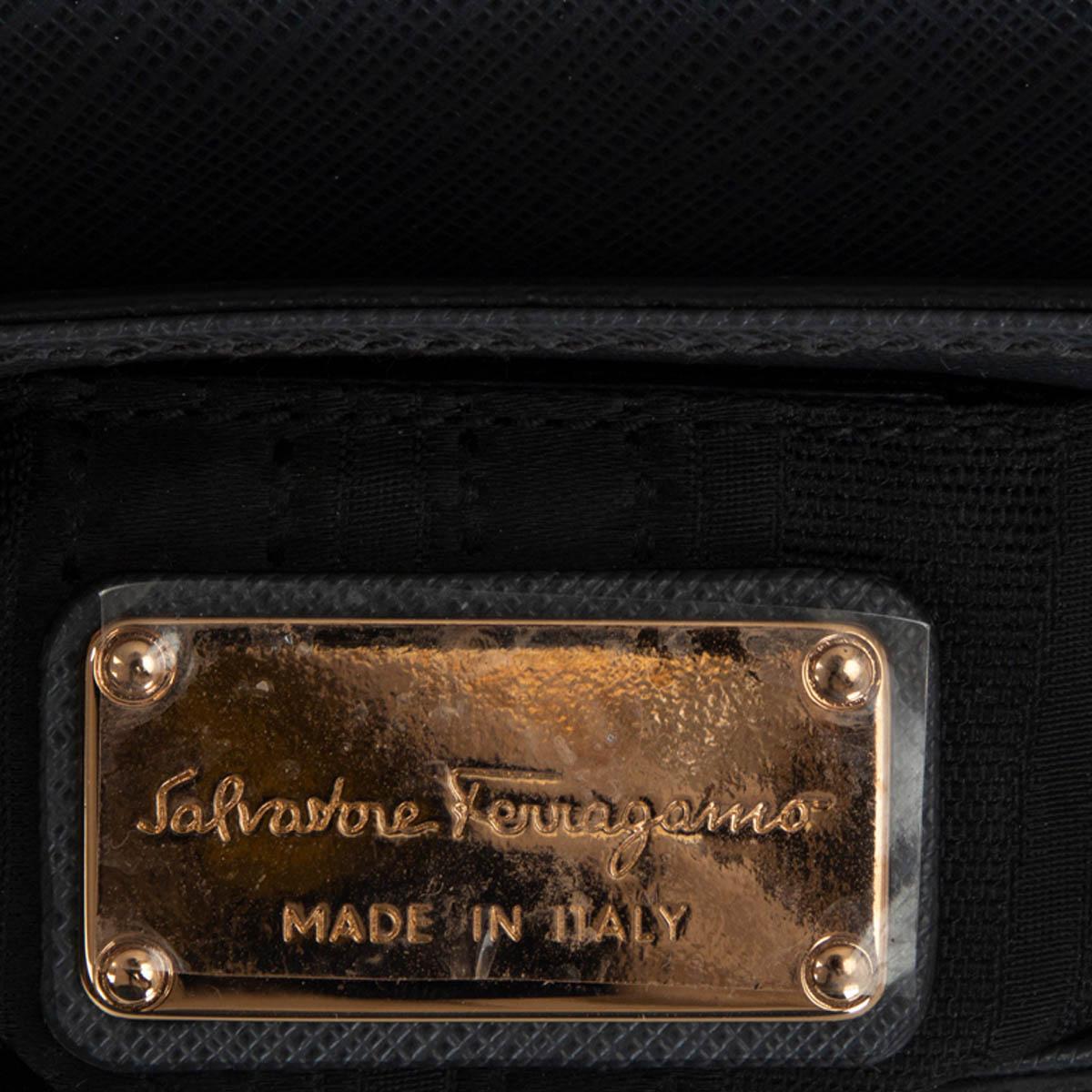 Gray SALVATORE FERRAGAMO grey leather LUCIANA MINI Crossbody Shoulder Bag