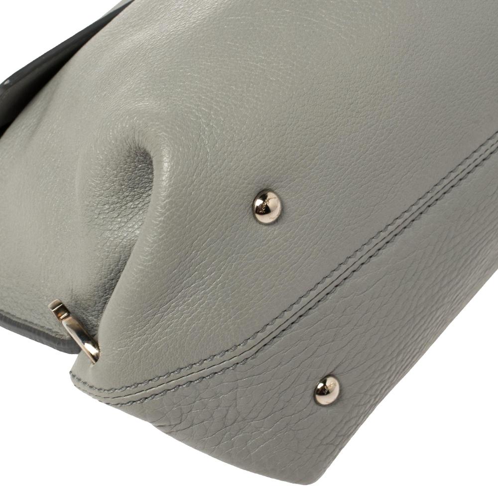 Salvatore Ferragamo Grey Leather Small Sofia Top Handle Bag 4