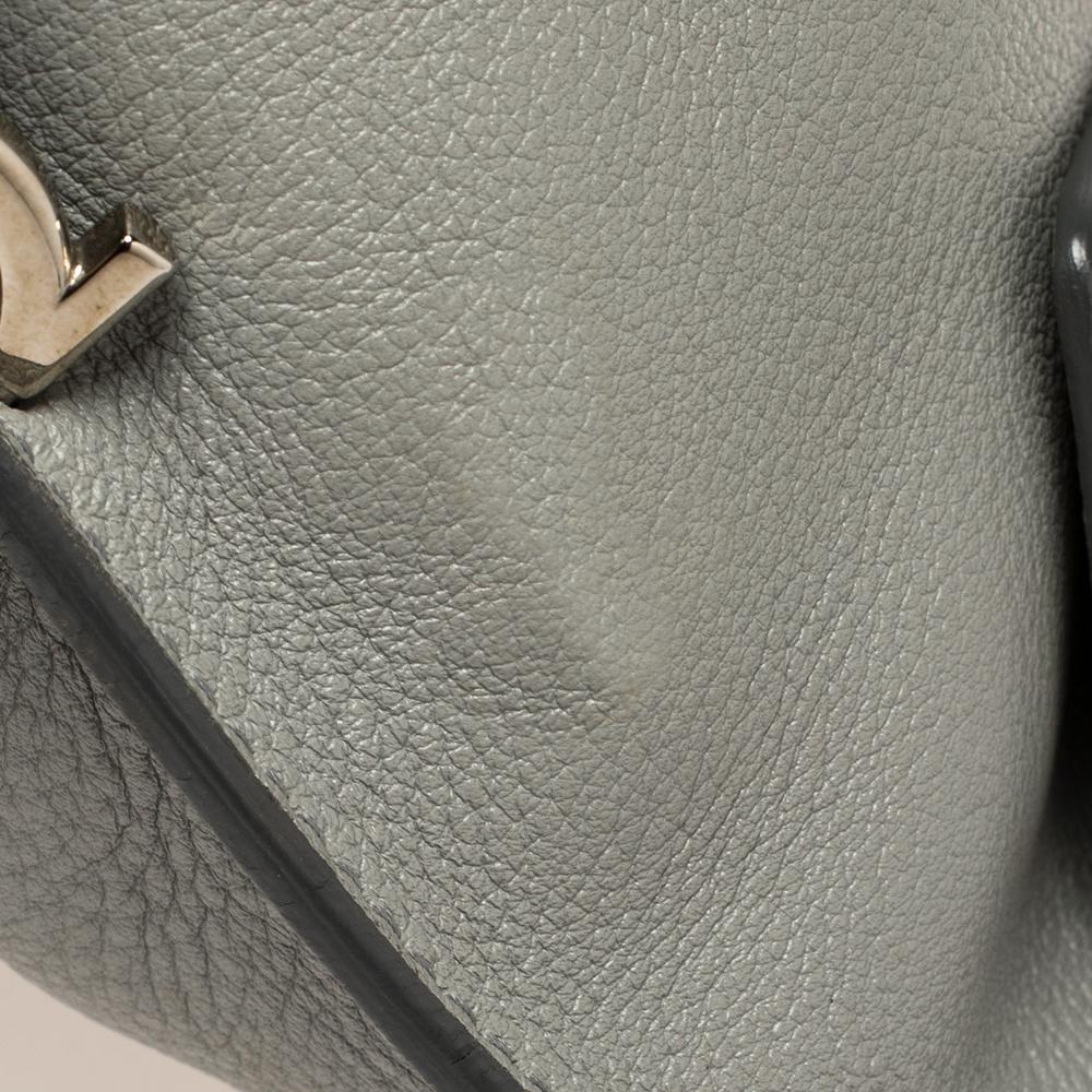 Salvatore Ferragamo Grey Leather Small Sofia Top Handle Bag 6