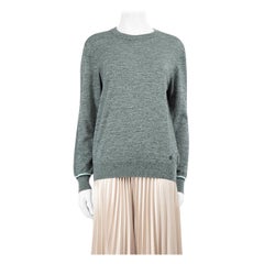 Salvatore Ferragamo Jersey de lana gris con puños a rayas Talla S