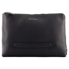 Salvatore Ferragamo Hand Strap Clutch Leather Large