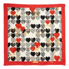 Salvatore Ferragamo Heart & Logo Print Scarf