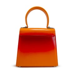 Salvatore Ferragamo Iconic Top Handle 212193 Leather Airbrush Orange Bag