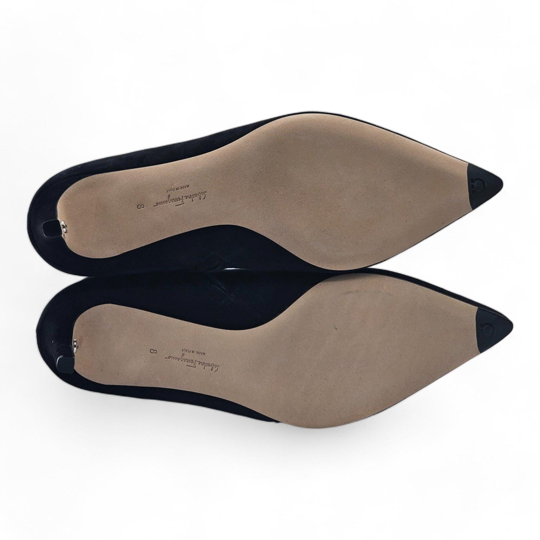 Black Salvatore Ferragamo Imogen Suede Ankle Boots For Sale