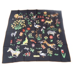 Salvatore Ferragamo Sciarpa floreale animale in seta italiana arrotolata a mano 33 x 33,5