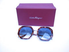 Salvatore Ferragamo Italian Women's Tortoise Shell Sunglasses in Box c 21st c