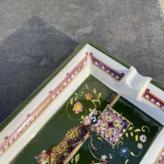 Salvatore Ferragamo Italien Aschenbecher mit Leopardenmuster