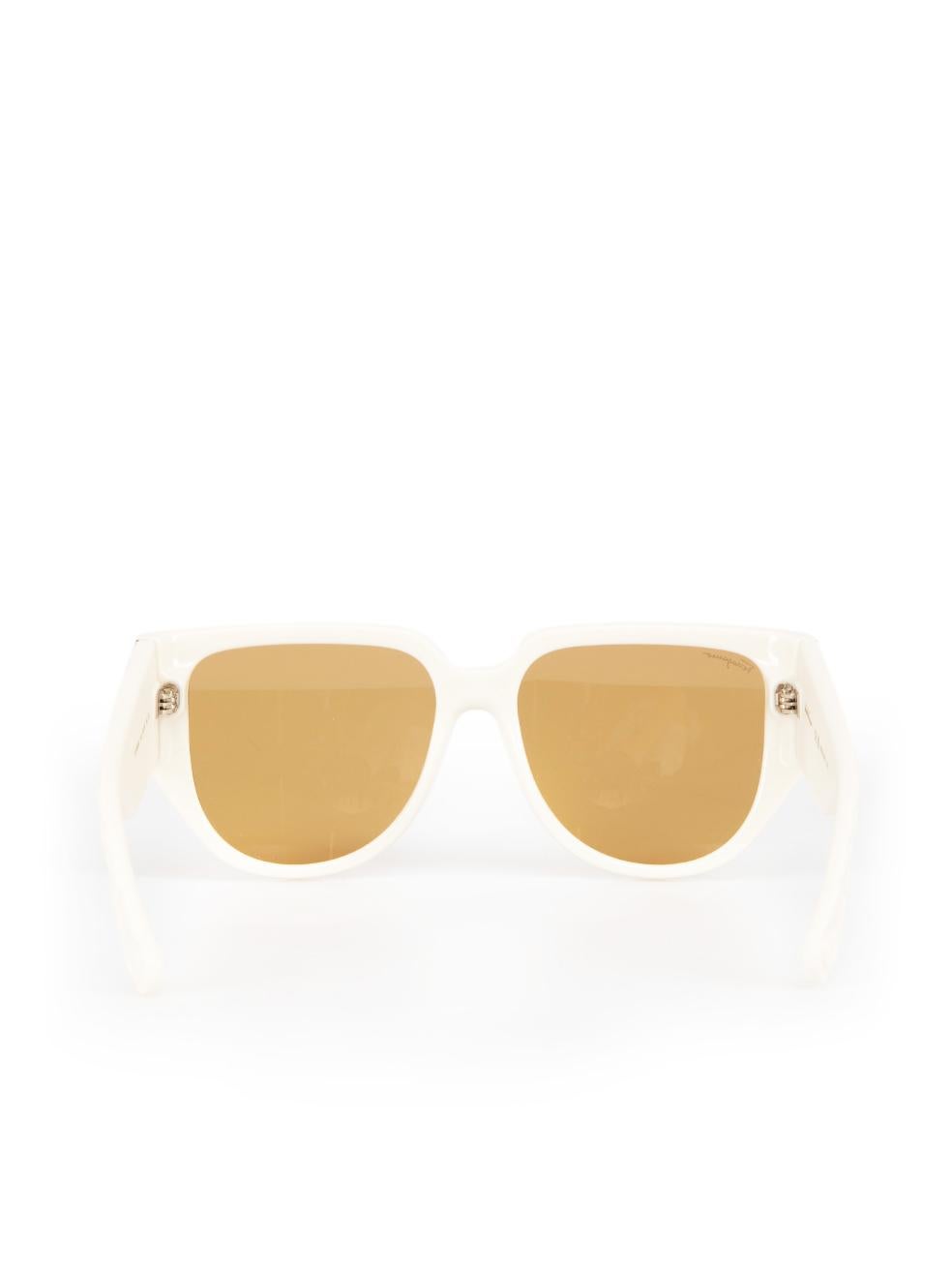 Salvatore Ferragamo Ivory Browline Sunglasses In New Condition For Sale In London, GB