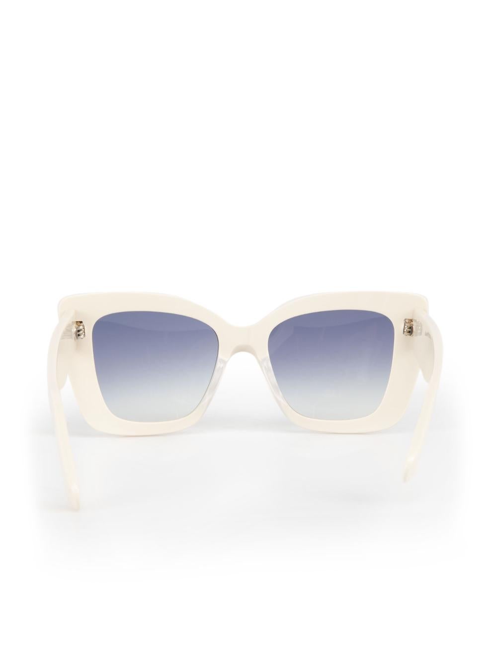 Women's Salvatore Ferragamo Ivory Butterfly Sunglasses For Sale