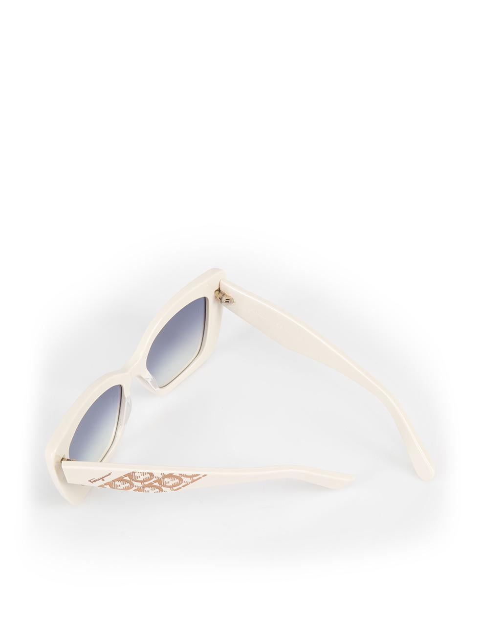 Salvatore Ferragamo Ivory Butterfly Sunglasses For Sale 3