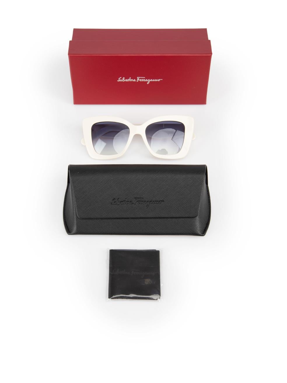 Salvatore Ferragamo Ivory Butterfly Sunglasses For Sale 4