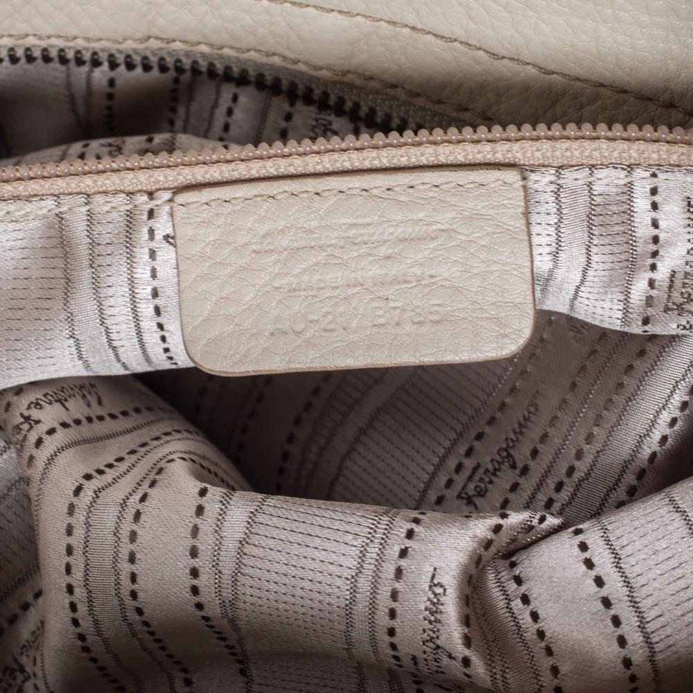 Salvatore Ferragamo Ivory Embroidered Leather Sofia Satchel 3