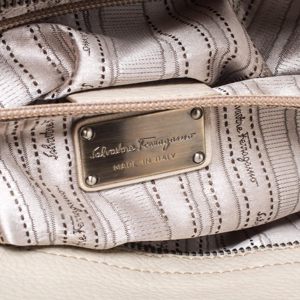Salvatore Ferragamo Ivory Embroidered Leather Sofia Satchel 4