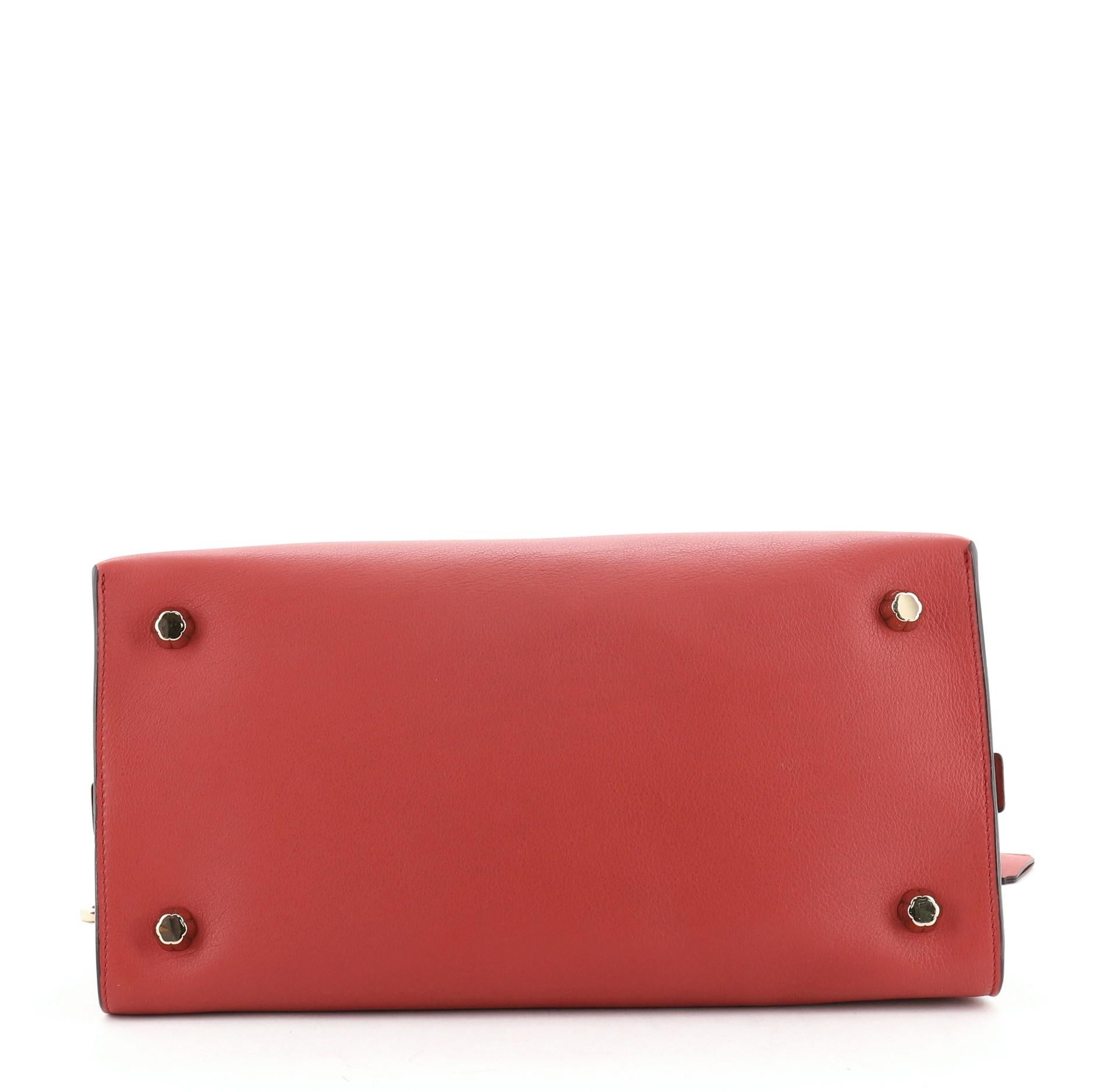 Salvatore Ferragamo Jet Set Top Handle Bag Leather Large Red In Good Condition In Irvine, CA