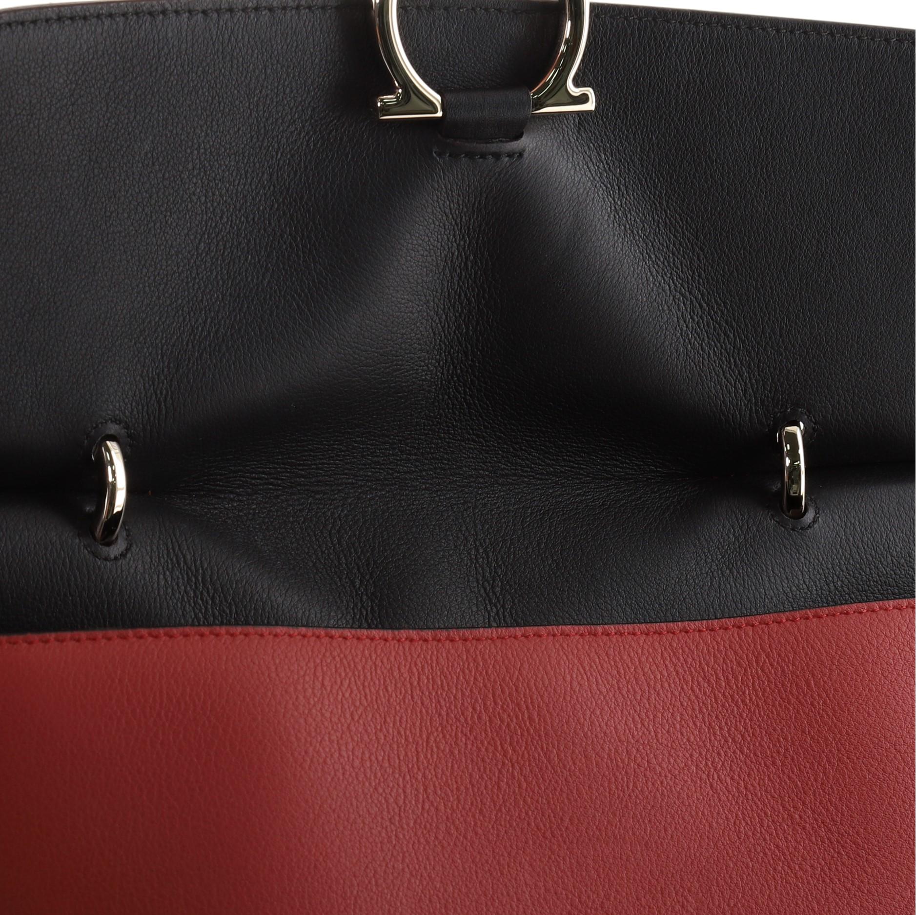 Salvatore Ferragamo Jet Set Top Handle Bag Leather Large Red 2