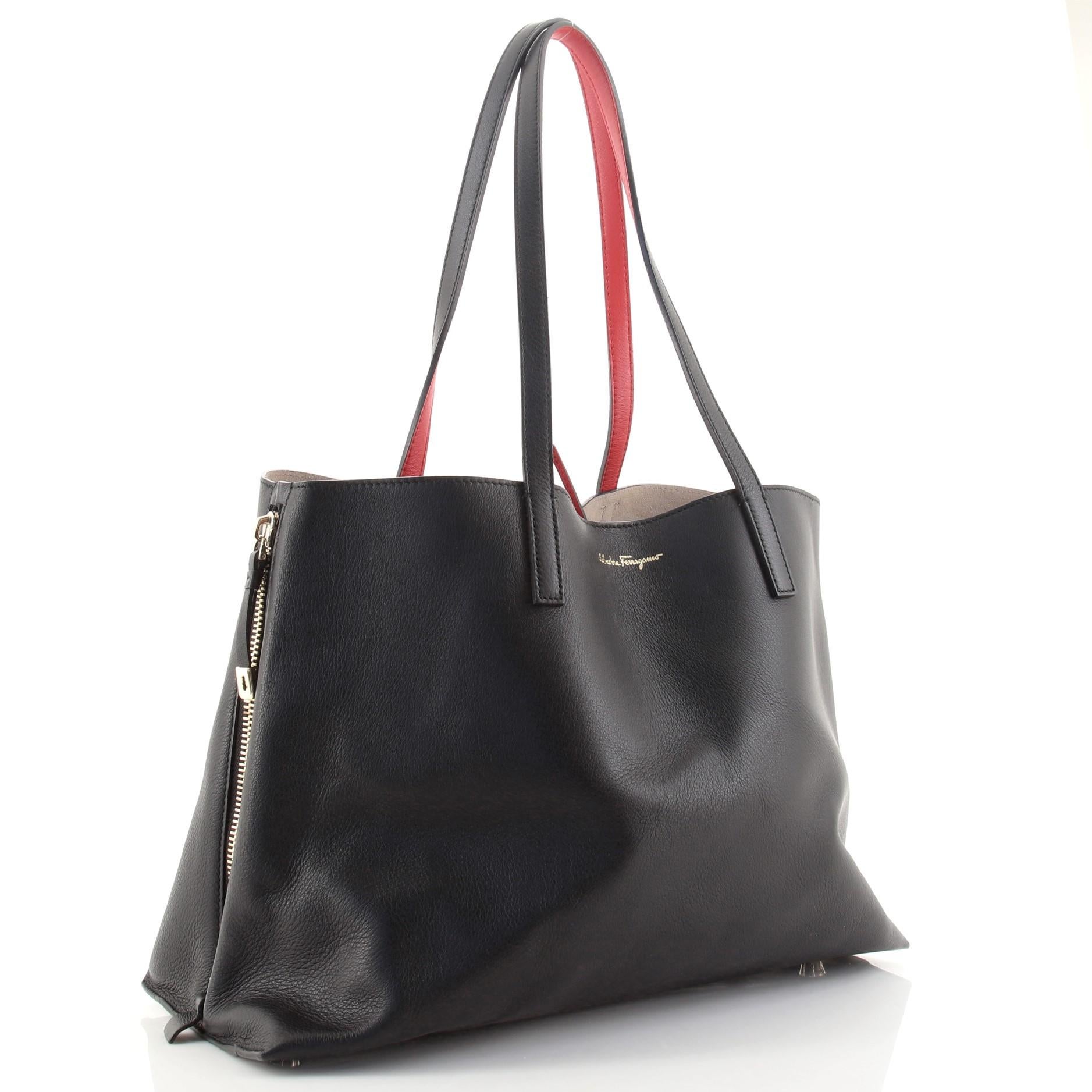 Salvatore Ferragamo Jet Set Tote Leather Large