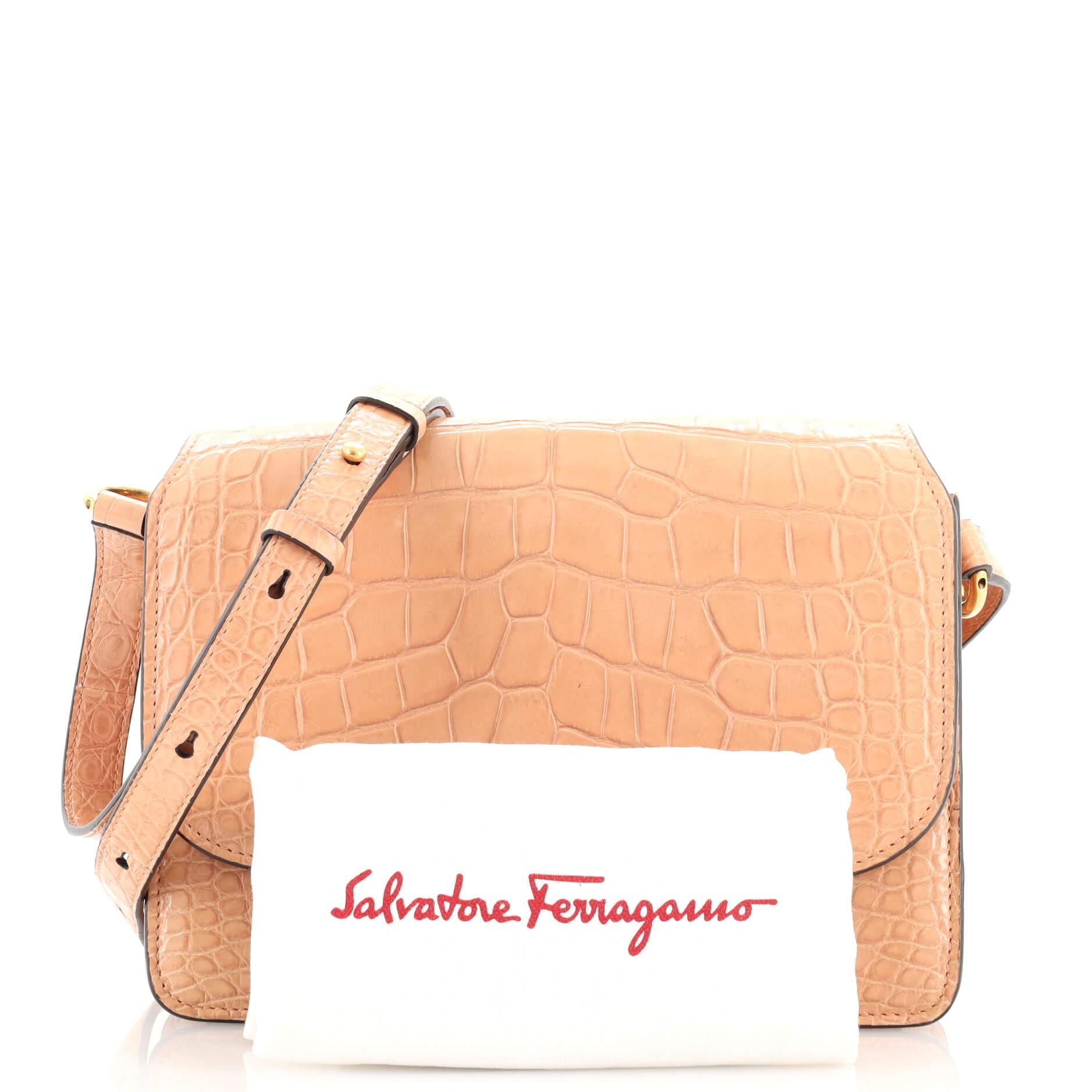 FERRAGAMO Aura Gancini Leather Shoulder Bag on SALE | Saks OFF 5TH