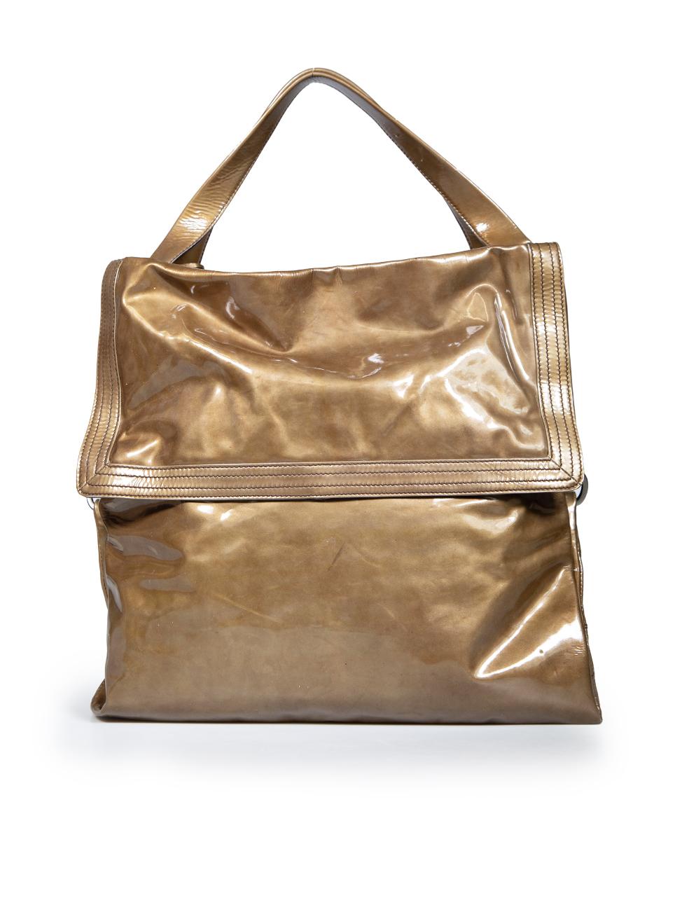 Brown Salvatore Ferragamo Khaki Vinyl Square Bag