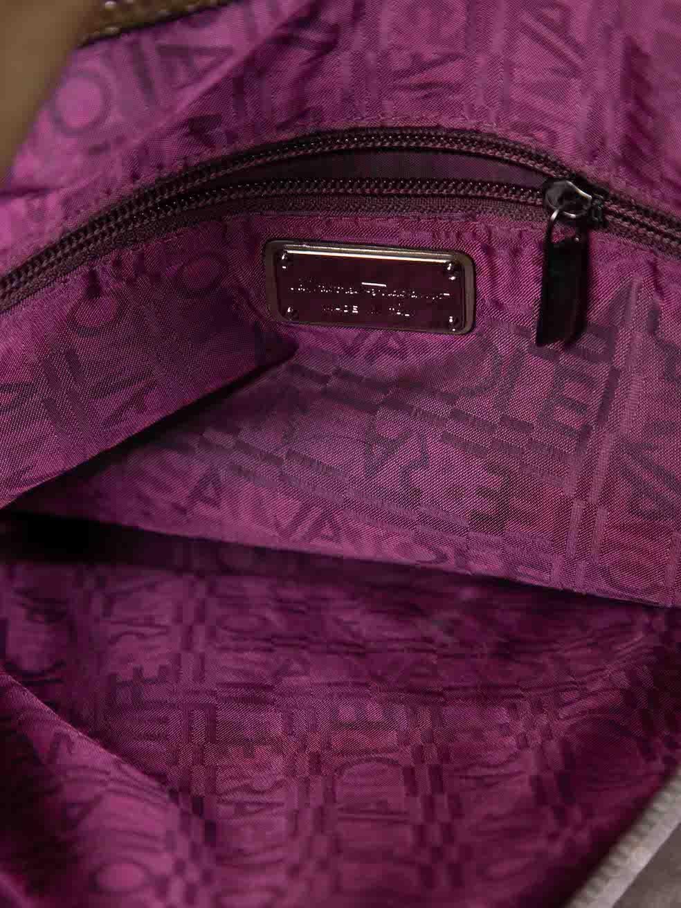 Salvatore Ferragamo Khaki Vinyl Square Bag 1