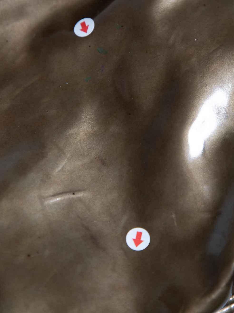 Salvatore Ferragamo Khaki Vinyl Square Bag 2