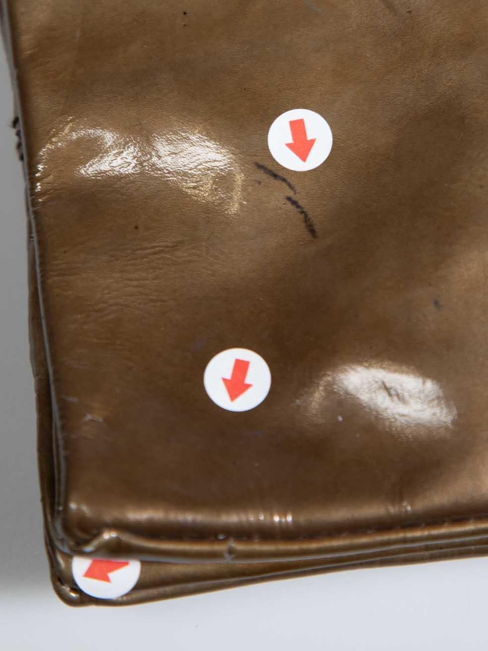 Salvatore Ferragamo Khaki Vinyl Square Bag 3