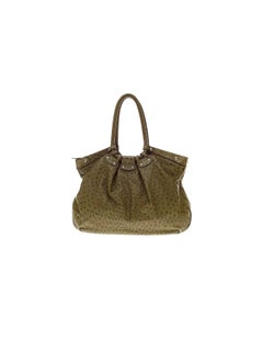 Salvatore Ferragamo Large Ostrich Skin Tote Shoulder Bag