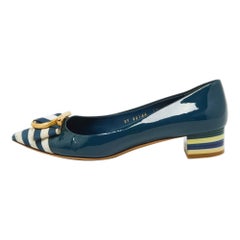 Salvatore Ferragamo Leather & Fabric Fele Gancio Pointed Ballet Flat Size 39