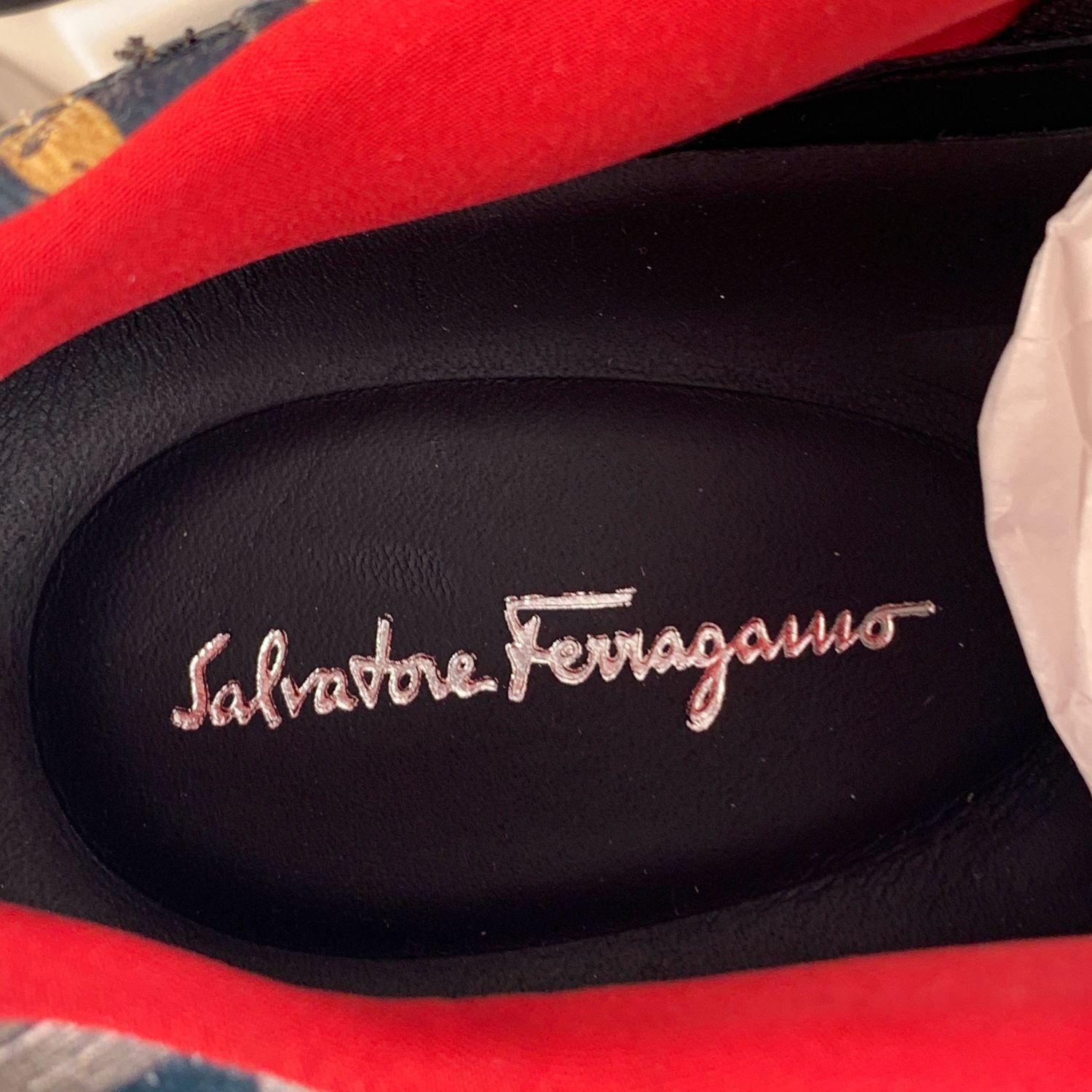 Salvatore Ferragamo Leather Gatteo ST Sneakers Shoes Size 7.5C 38 C 2