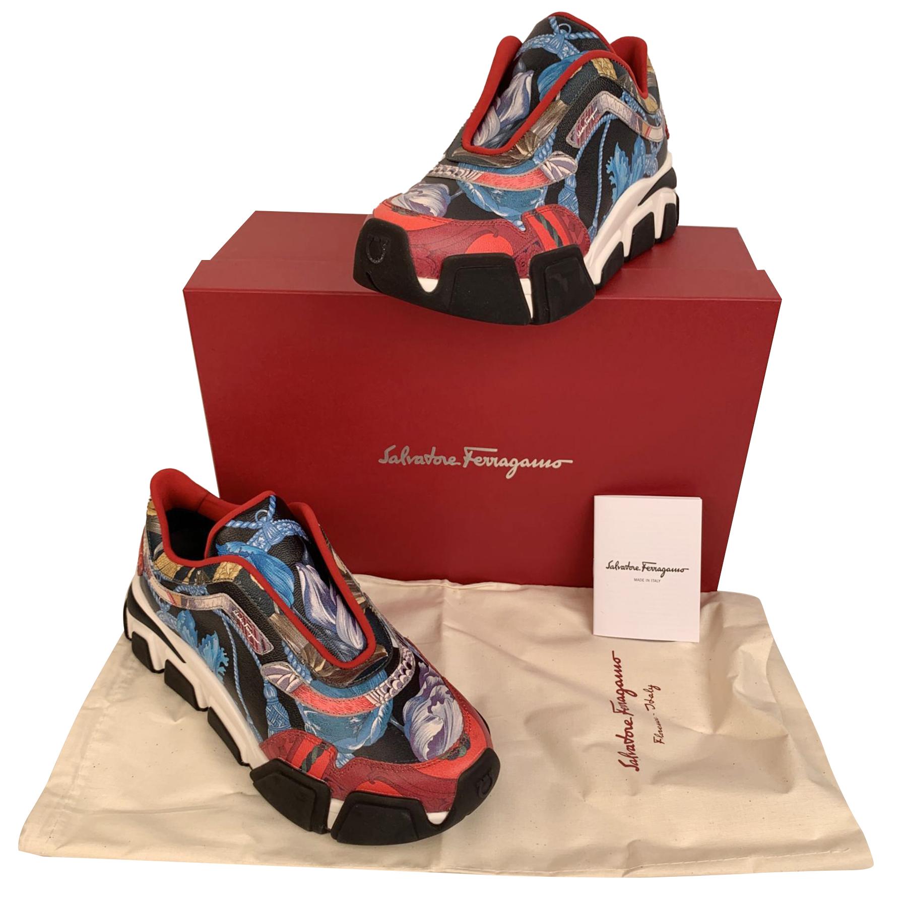 Salvatore Ferragamo Leather Gatteo ST Sneakers Shoes Size 7.5C 38 C 3
