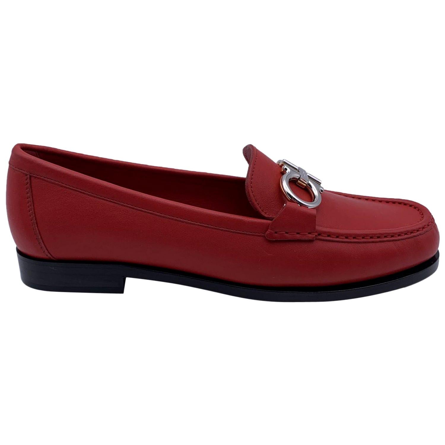 Salvatore Ferragamo Leather Rolo Loafers Moccassins Size 5.5C 36C