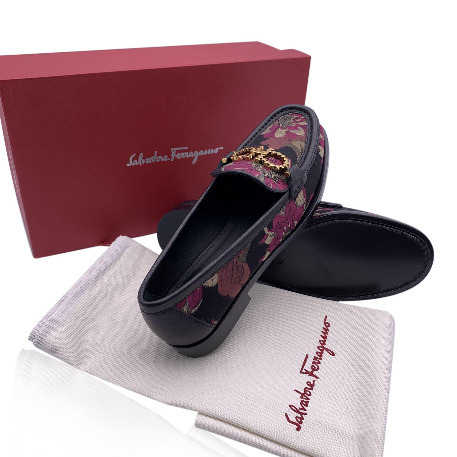 Women's Salvatore Ferragamo Leather Rolo T Loafers Moccassins Size 5.5D 36D