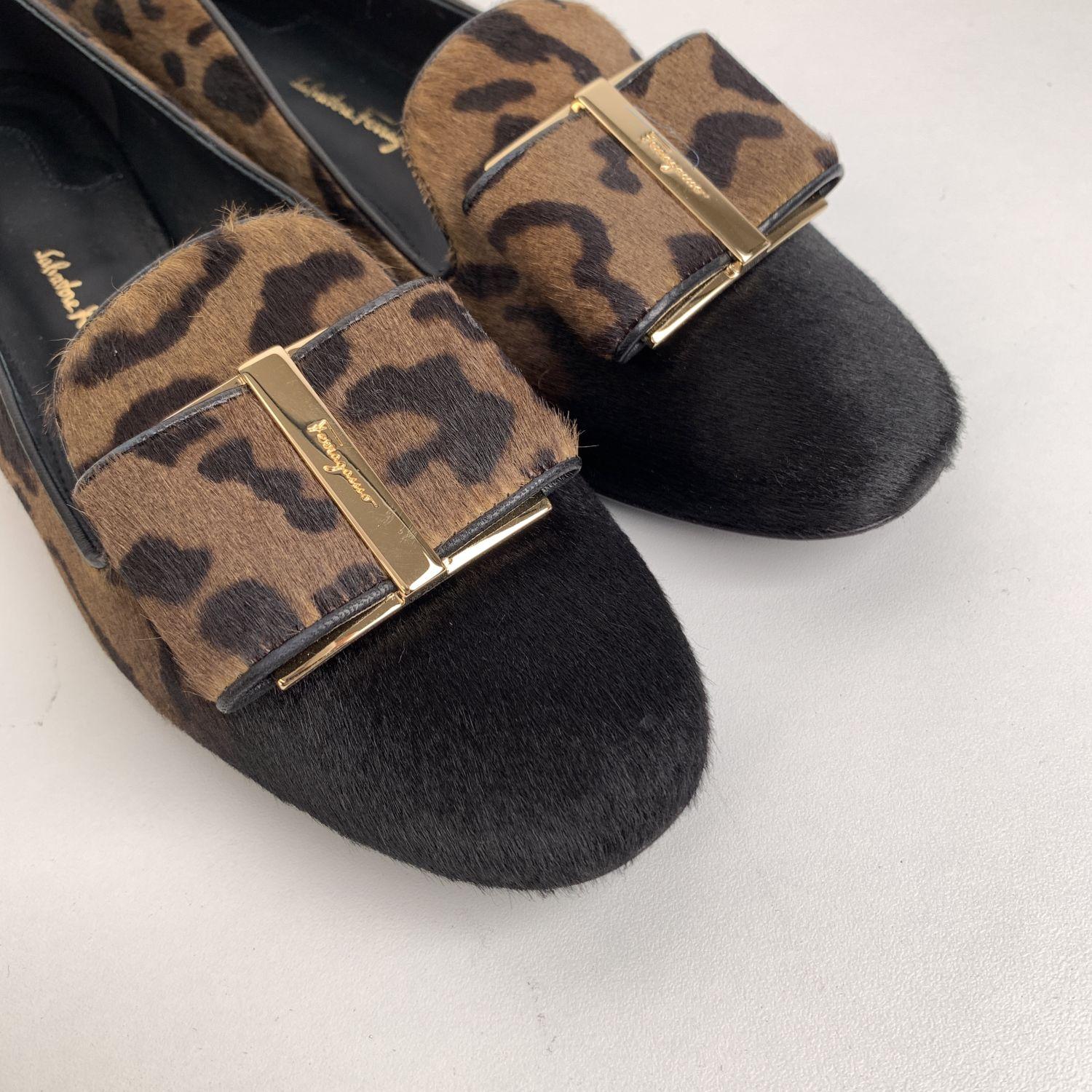 Salvatore Ferragamo Leopard Pony Hair Sarno Ballet Flat Size 6.5C 37C 1