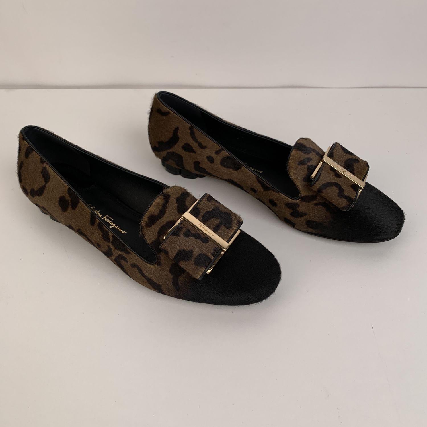 leopard pony hair flats