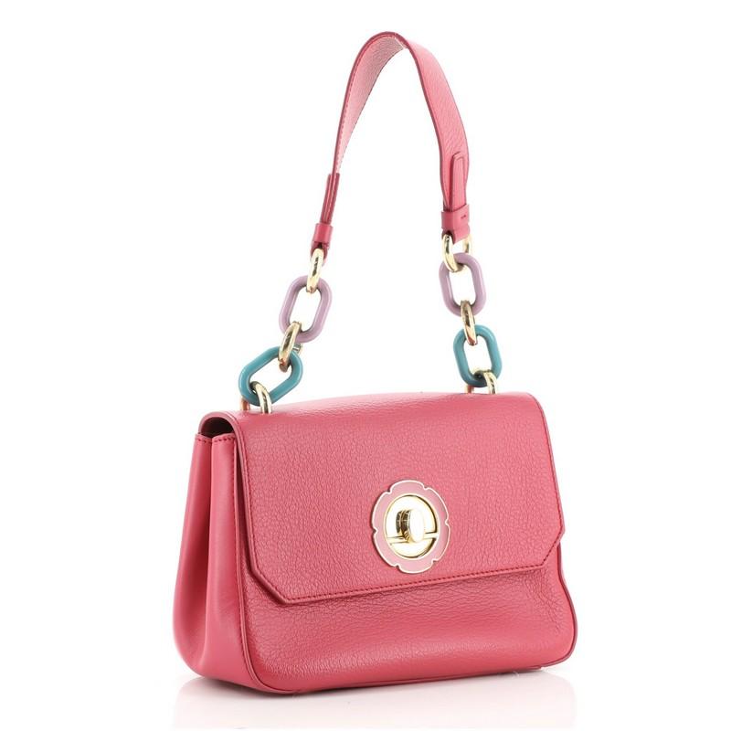 Pink Salvatore Ferragamo Lexi Shoulder Bag Leather Small