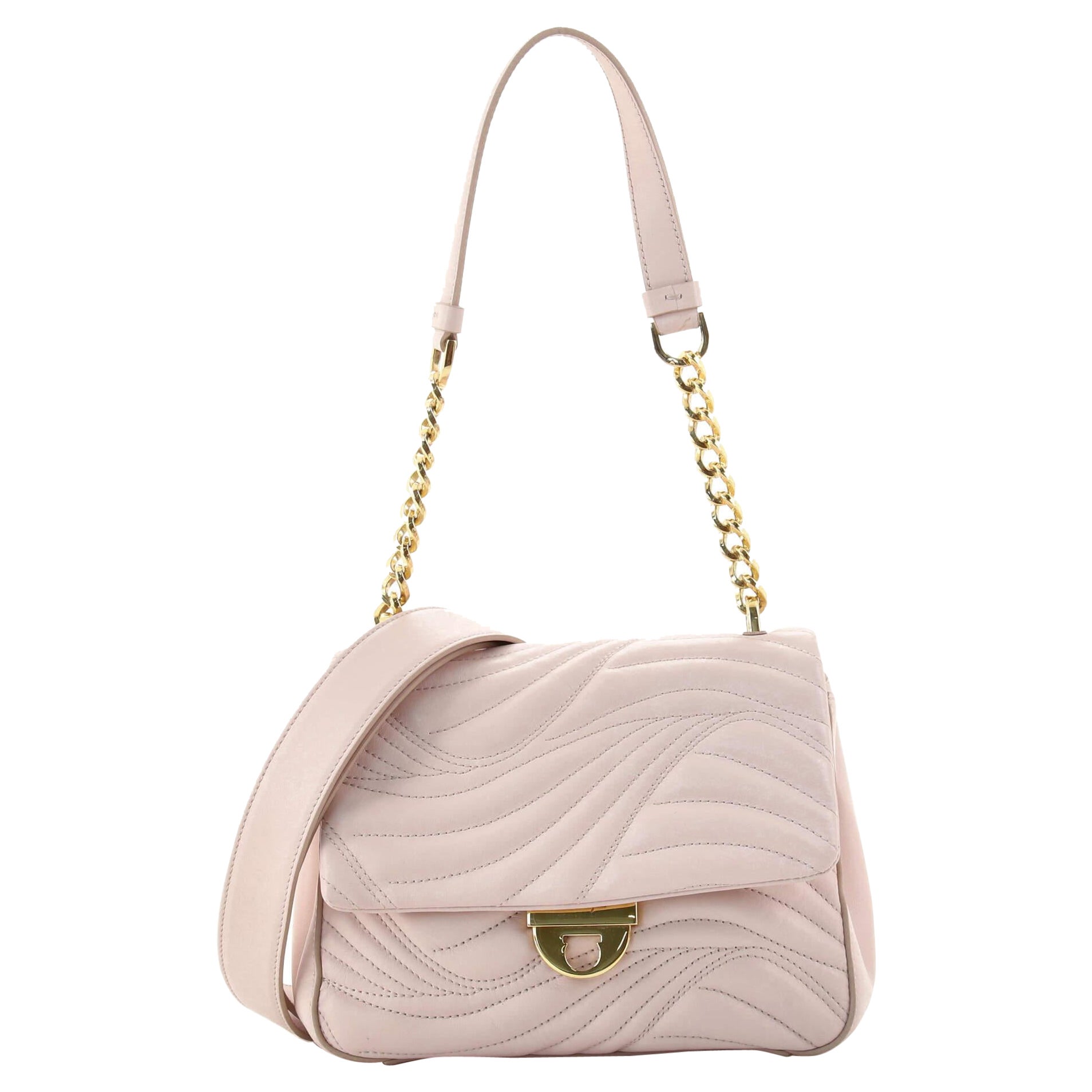 Salvatore Ferragamo Lexi Shoulder Bag Quilted Leather Small