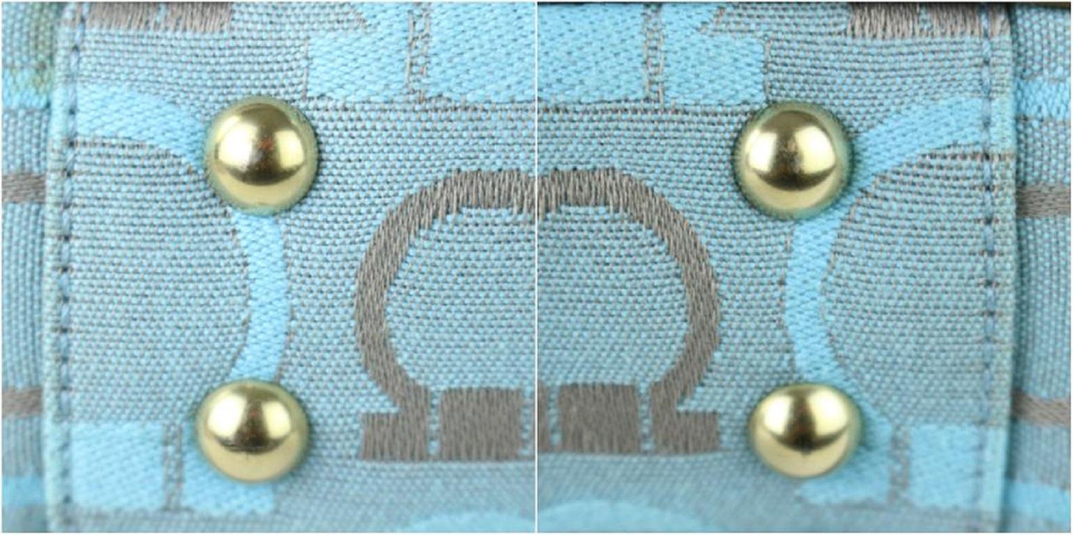 Salvatore Ferragamo Light Blue Gancini Logo Shopper Tote Bag 250sf56 6