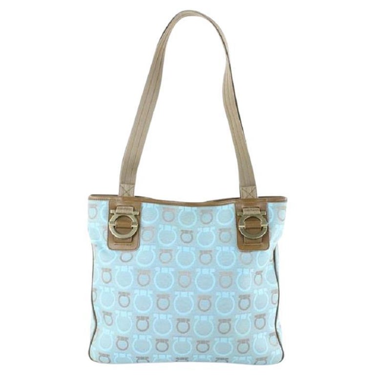Blue Pu Leather Triple Partition LV Handbag