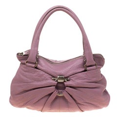 Salvatore Ferragamo Lilac Leather Kimberly Satchel