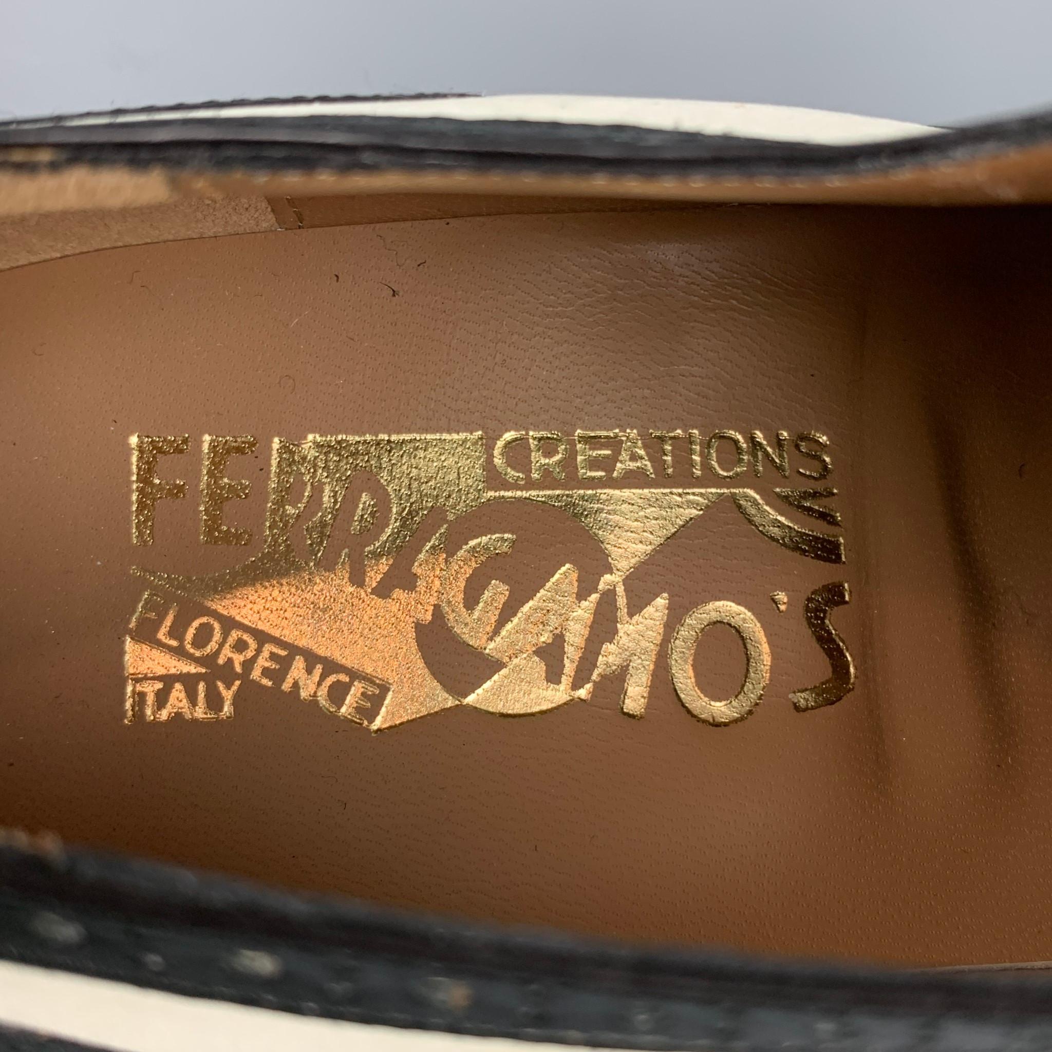 Men's SALVATORE FERRAGAMO Limited Edition No.1/100 Size 8.5 Ivory & Black Shoes