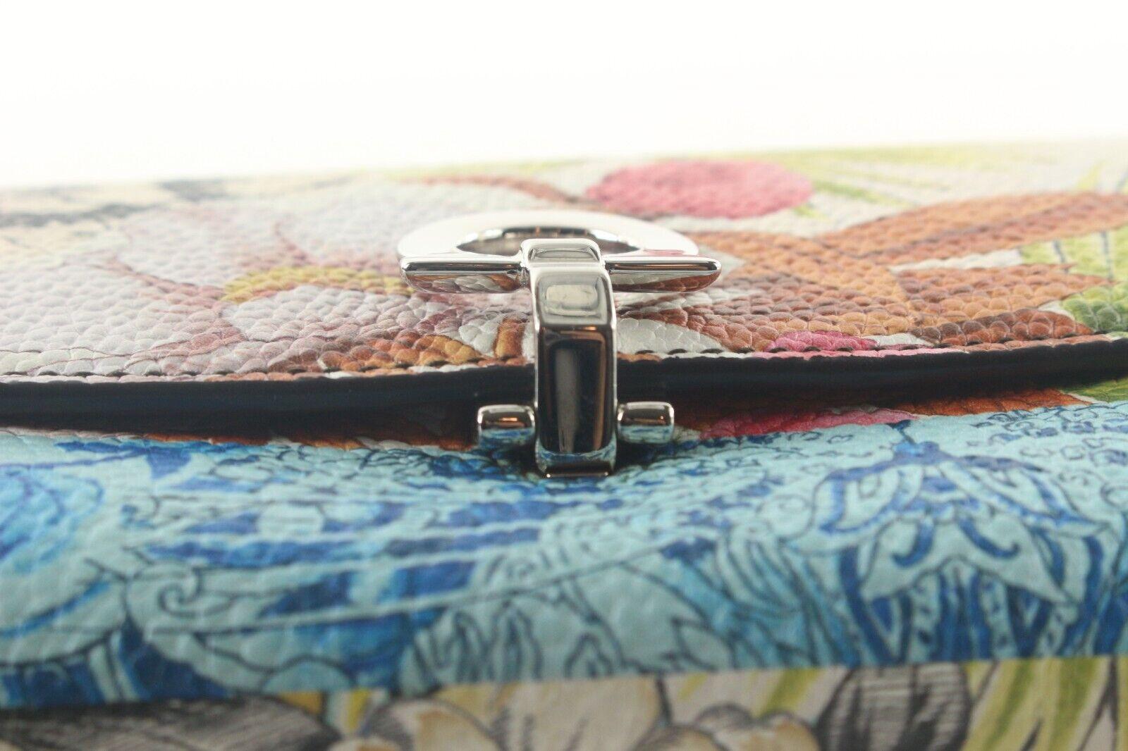 SALVATORE FERRAGAMO Limited Floral Gancini Clasp Flap Wallet 1SF811K 7