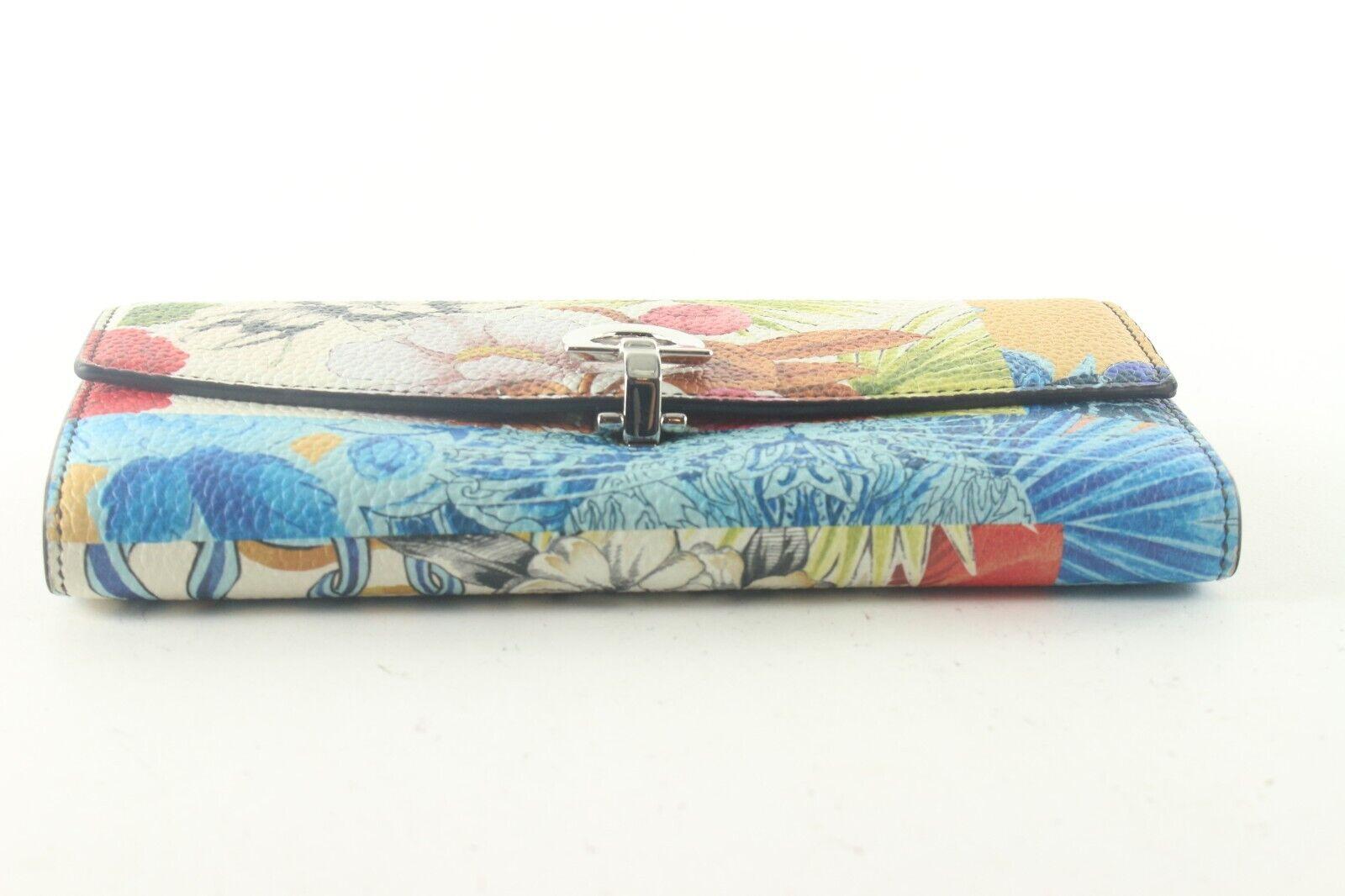 SALVATORE FERRAGAMO Limited Floral Gancini Clasp Flap Wallet 1SF811K 1