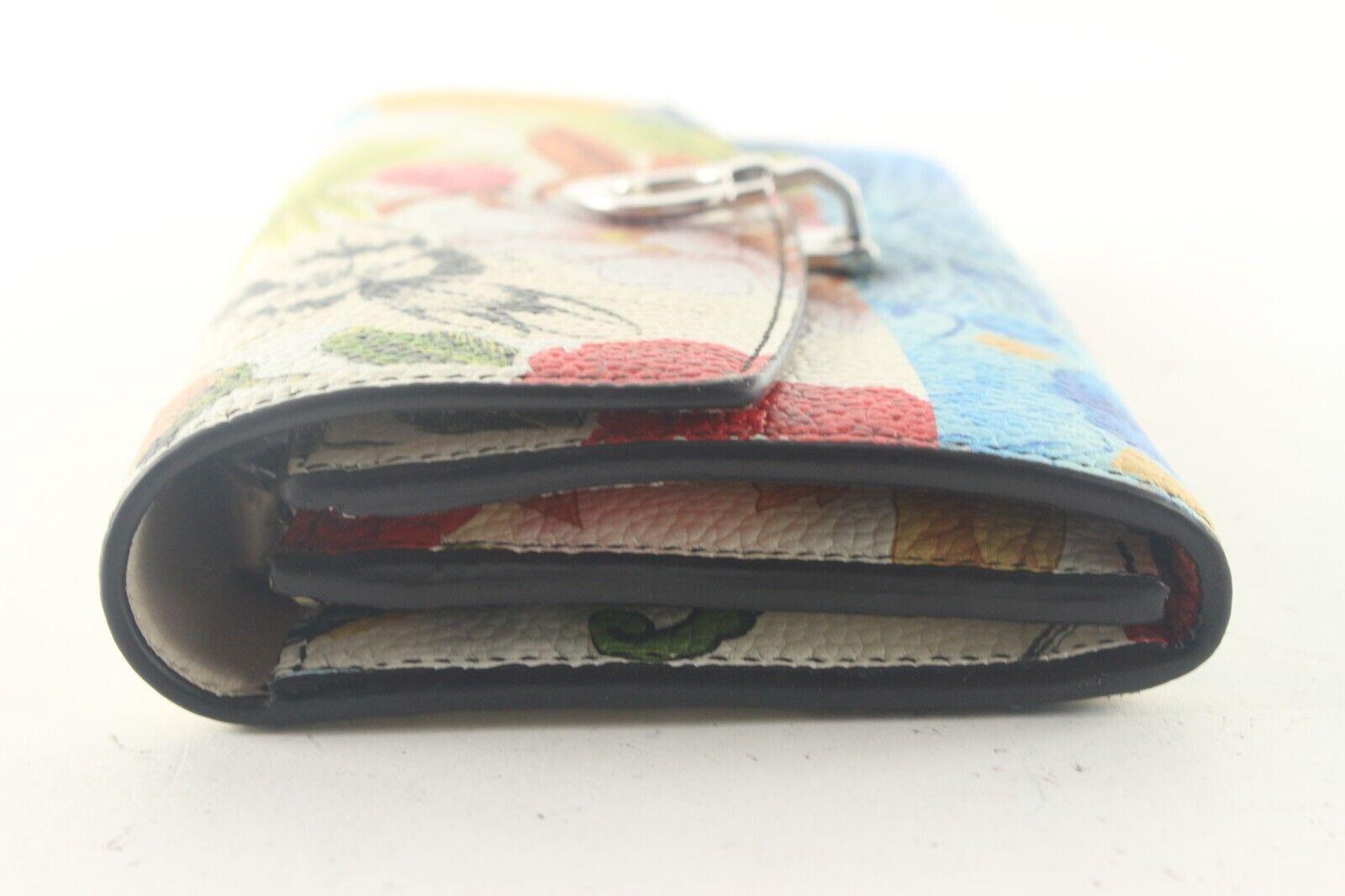 SALVATORE FERRAGAMO Limited Floral Gancini Clasp Flap Wallet 1SF811K 2